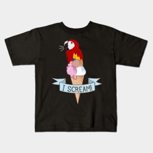 Scarlet Macaw Ice Cream Parrot Kids T-Shirt